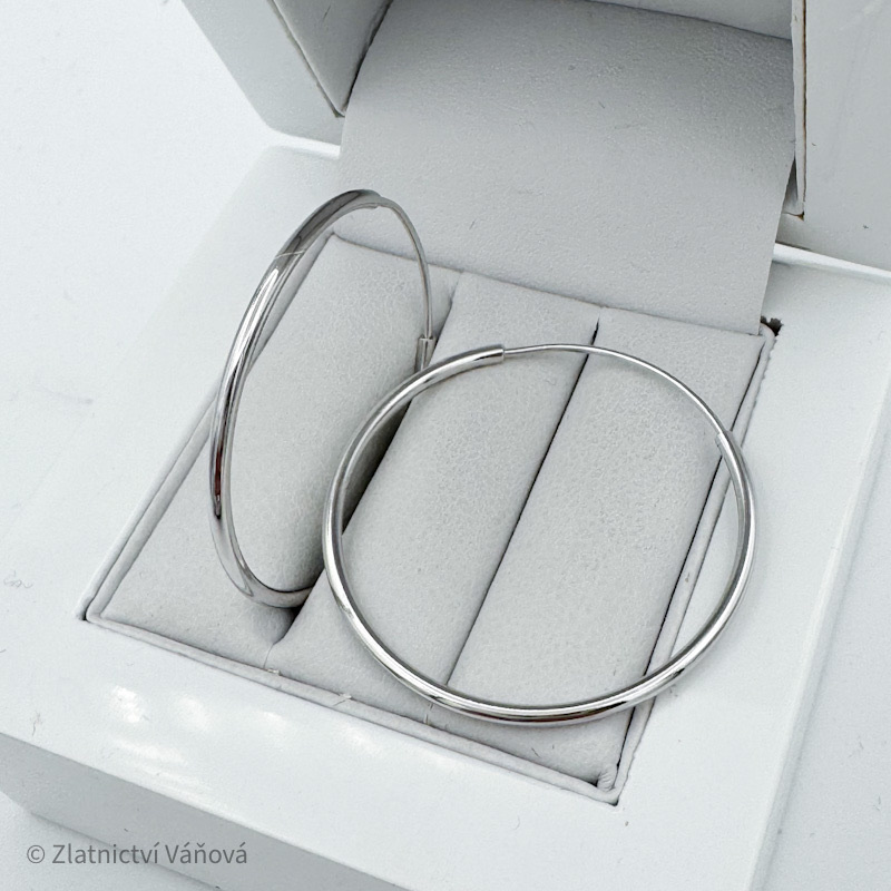 Stříbrné náušnice drátové kruhy 3,1cm